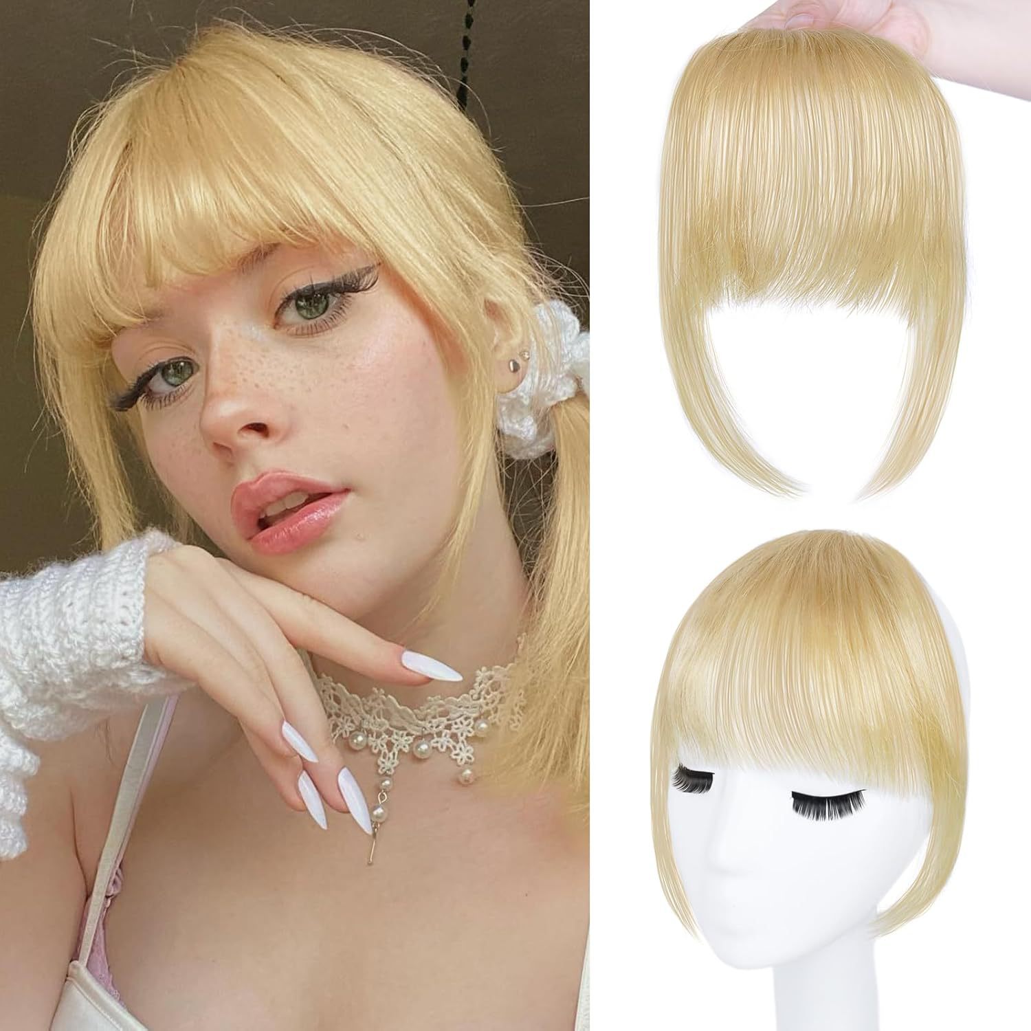 100% Human Hair Bangs Clip-In  - огляд і ціна Seamless Clip In Hair Extensions Human Hair