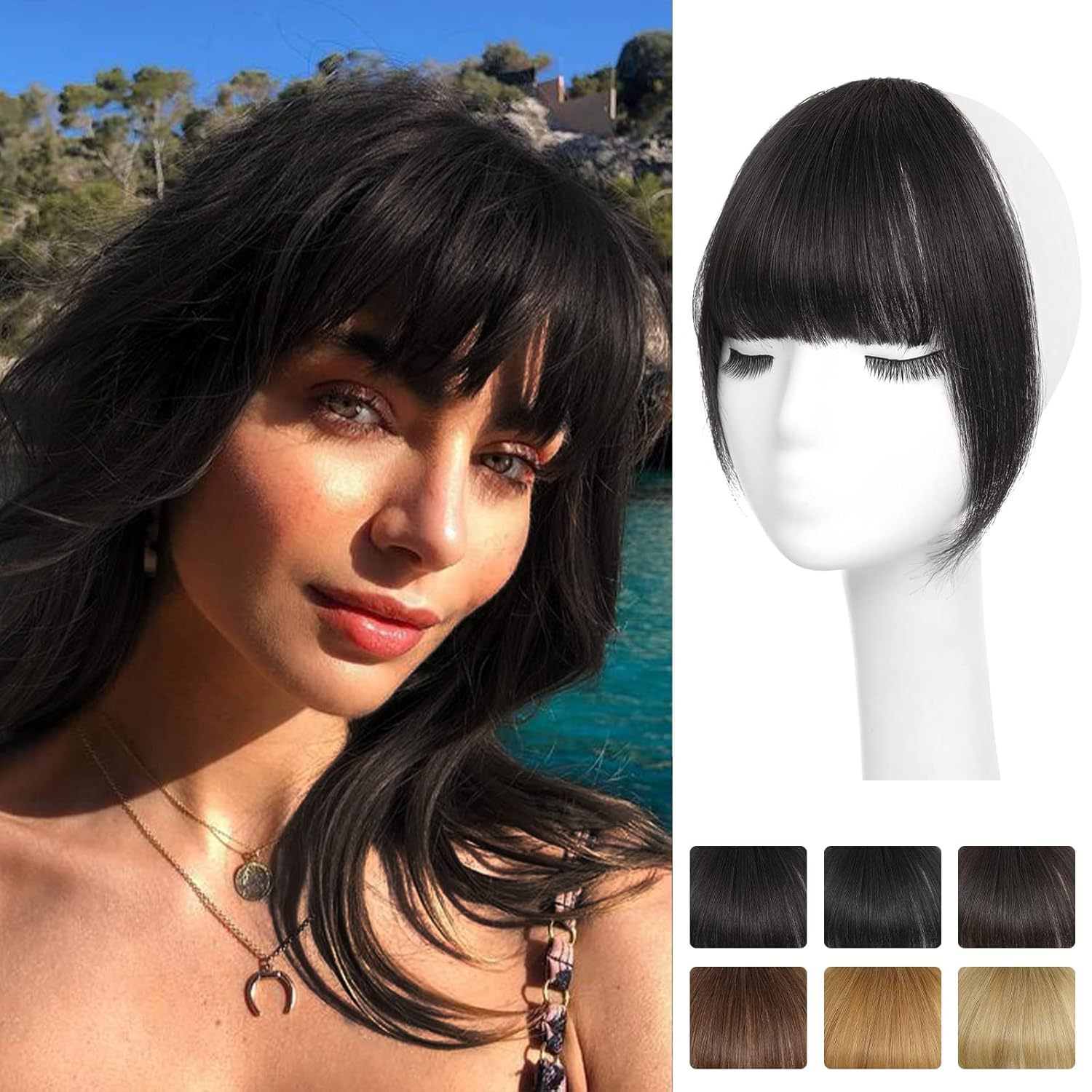100% Human Hair Bangs Clip-In  - огляд і ціна Seamless Clip In Hair Extensions Human Hair