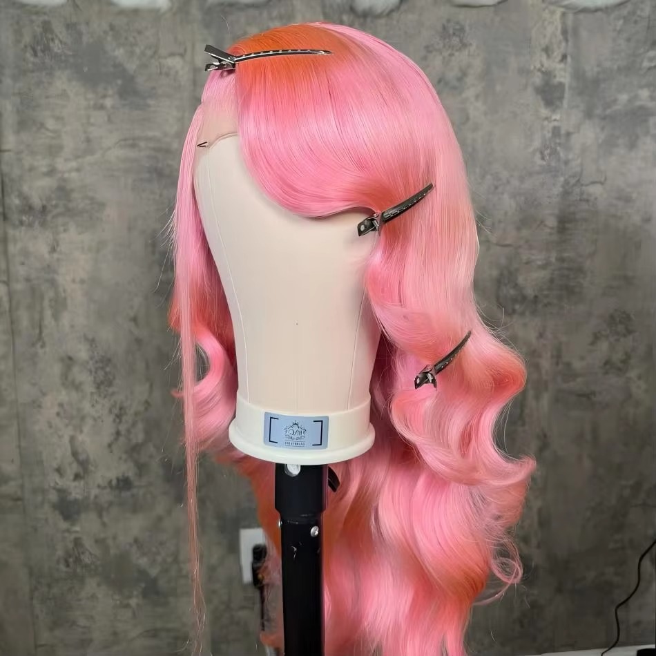 Curly Pink Body Wave HD 13x4 S - огляд і ціна Pre Parted 13X4 Lace Front Bob Wig