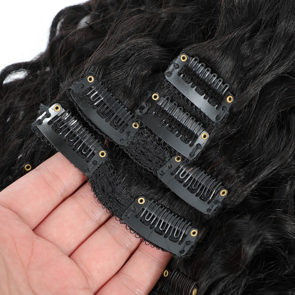 8-24 Inches Water Wave Curly C - огляд і ціна Seamless Clip In Hair Extensions Human Hair