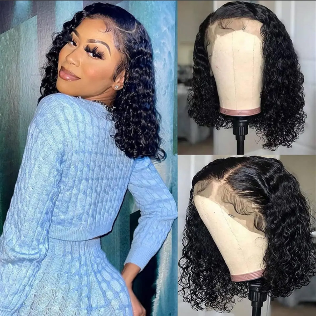 Deep Wave Wigs Human Hair 180  - огляд і ціна Glueless Wear And Go Human Hair Wig