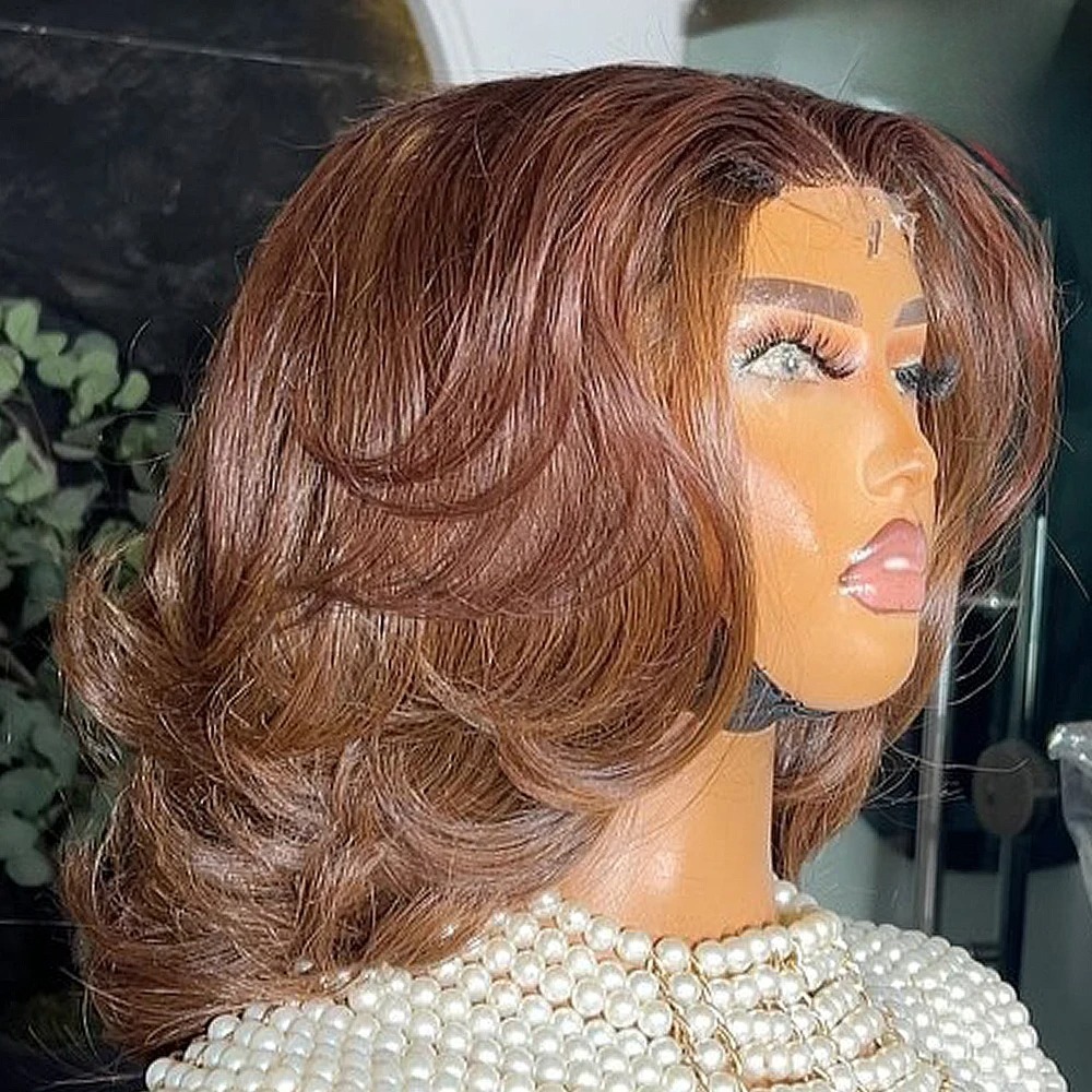 BOb Brown 13x4 Hd Synthetic La - огляд і ціна Pre Parted 13X4 Lace Front Bob Wig