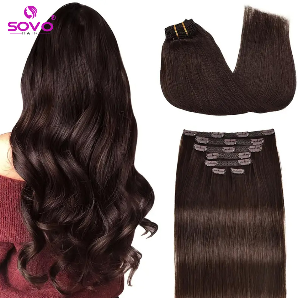 Clip-In Hair Extensions 100% R - огляд і ціна Seamless Clip In Hair Extensions Human Hair