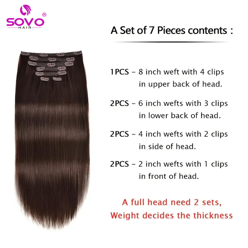 Clip-In Hair Extensions 100% R - огляд і ціна Seamless Clip In Hair Extensions Human Hair