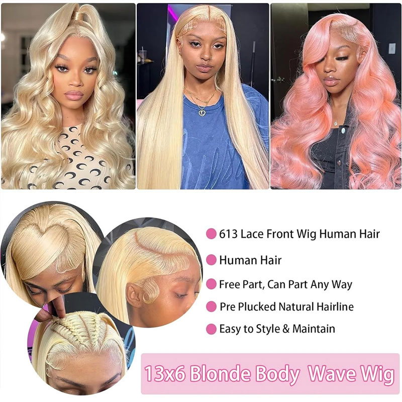 613 Hd Lace Frontal Wig 13x6 B - огляд і ціна 613 Blonde Body Wave Lace Front Wig